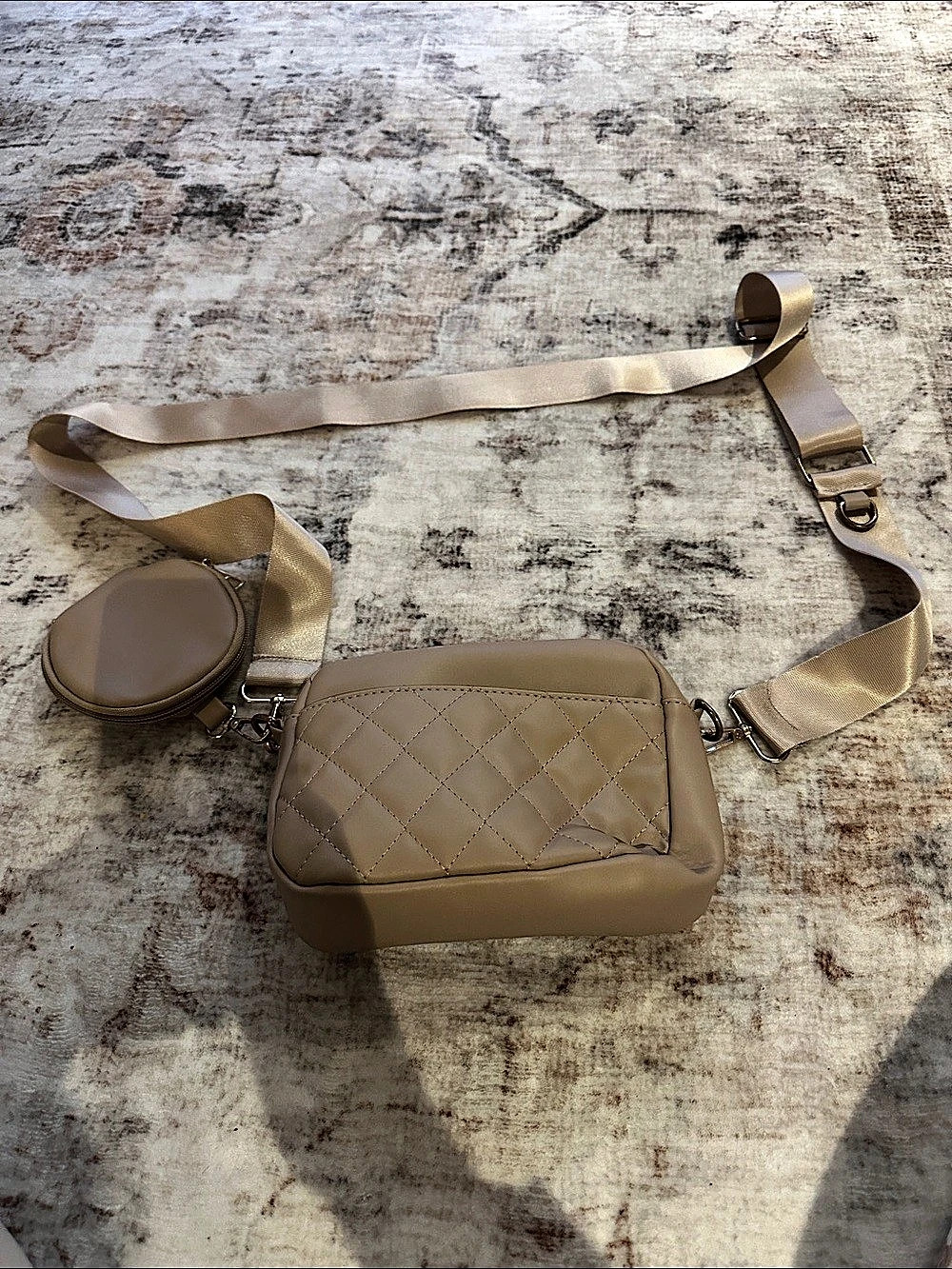 Quilted Crossbody Bag in Brown Like New